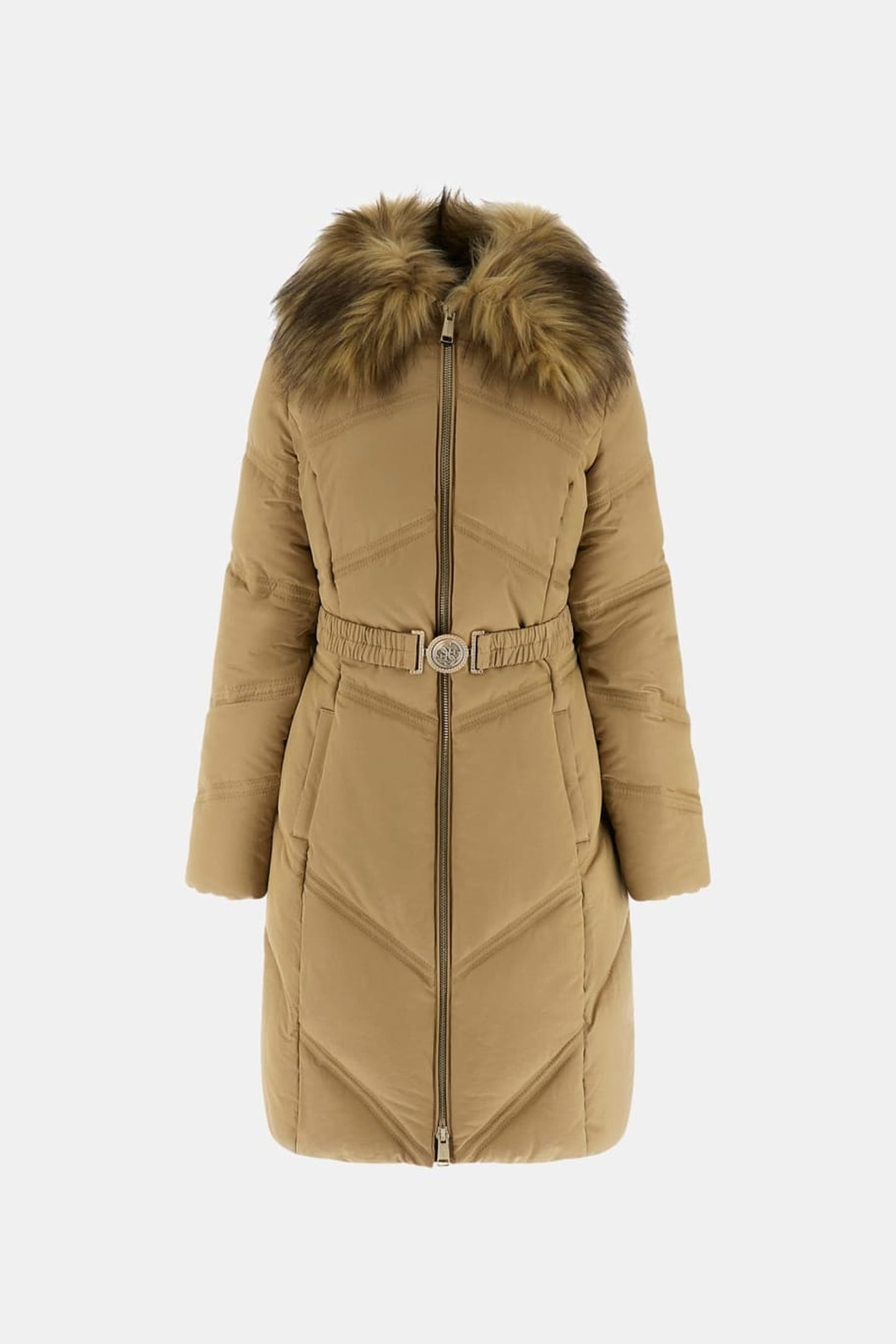 ALIENOR LONG BELTED FOAMY TAUPE MULTI 4