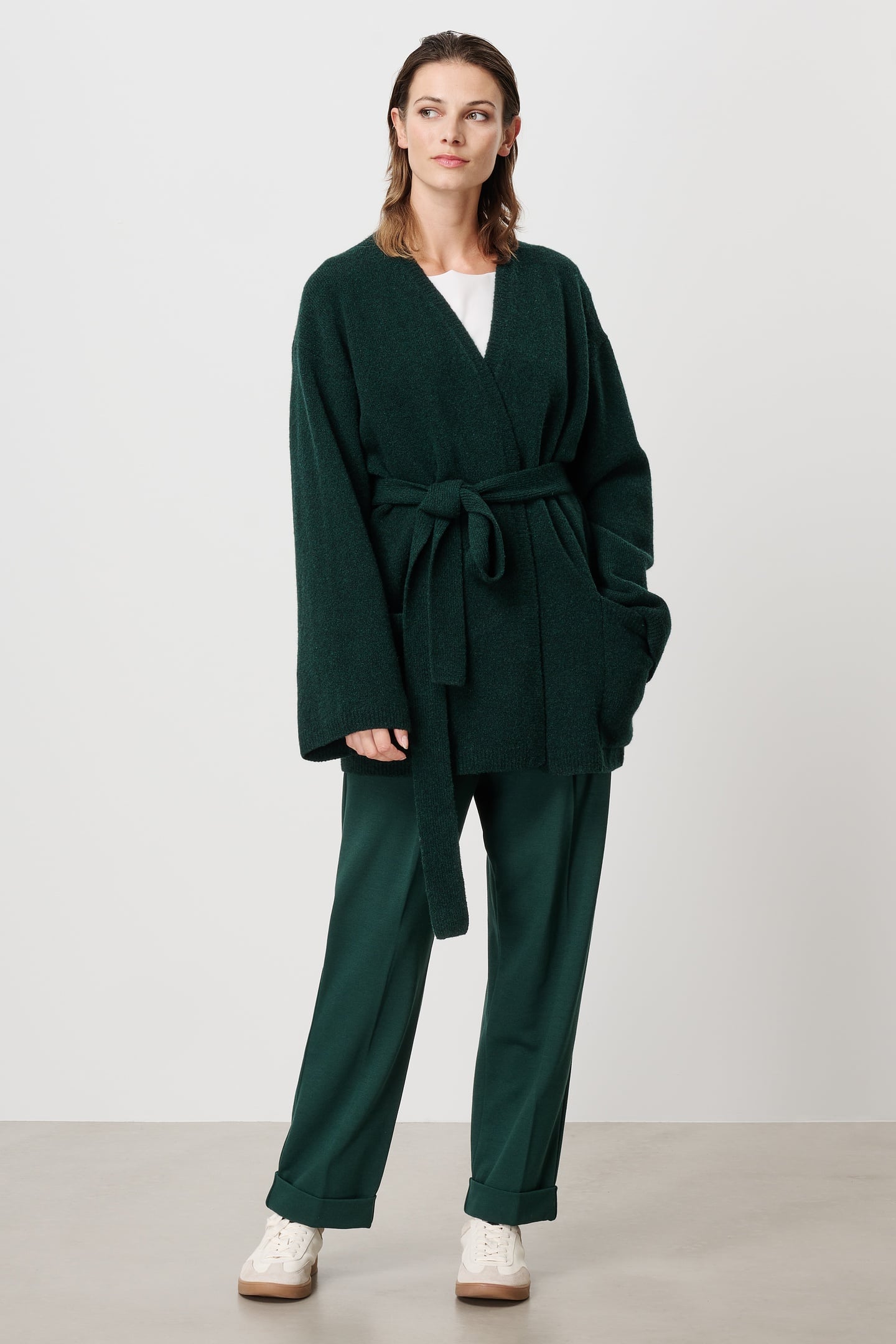 KIKI CARDI COAT DARK GREEN 3