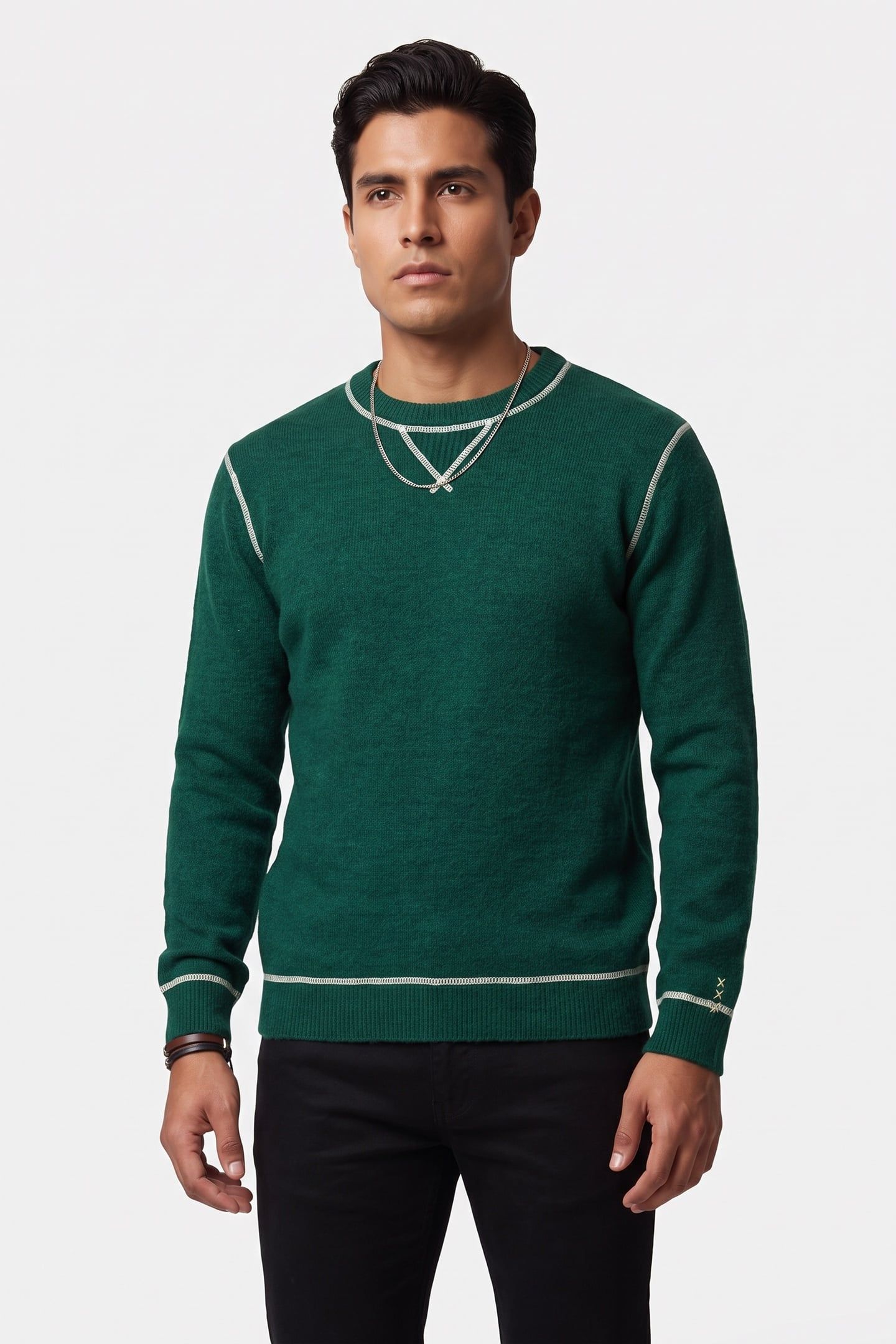 SOFT KNIT CREW NECK REGULAR-FIT PULLOVER RAINFOREST 1