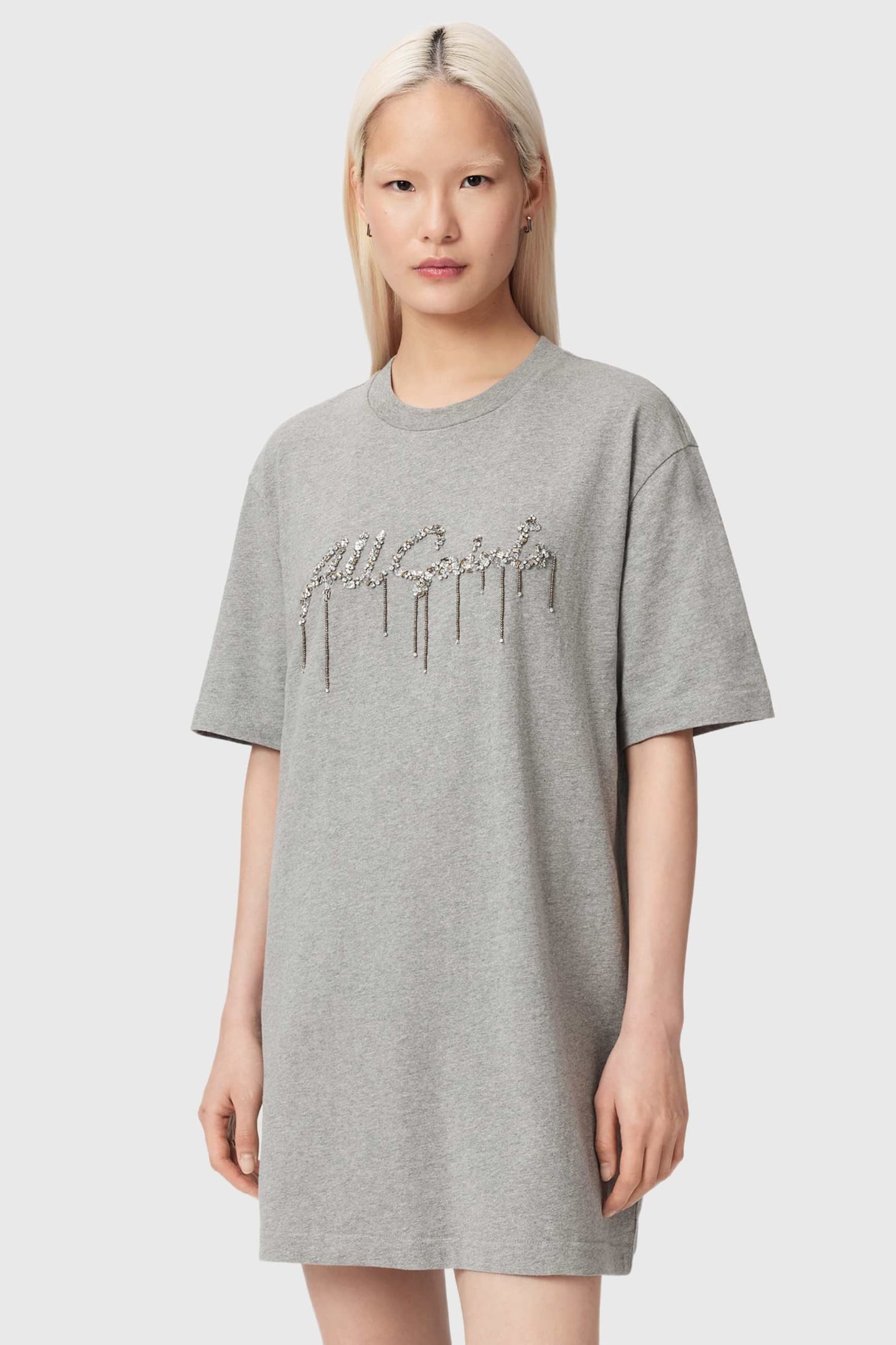 CHAINS TEE DRESS GREY MELANGE 2
