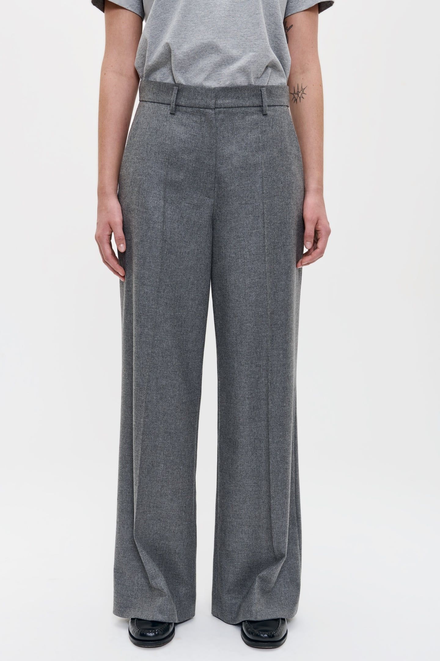 WOOL MIX MASON-2 PANTS GREY MELANGE 1