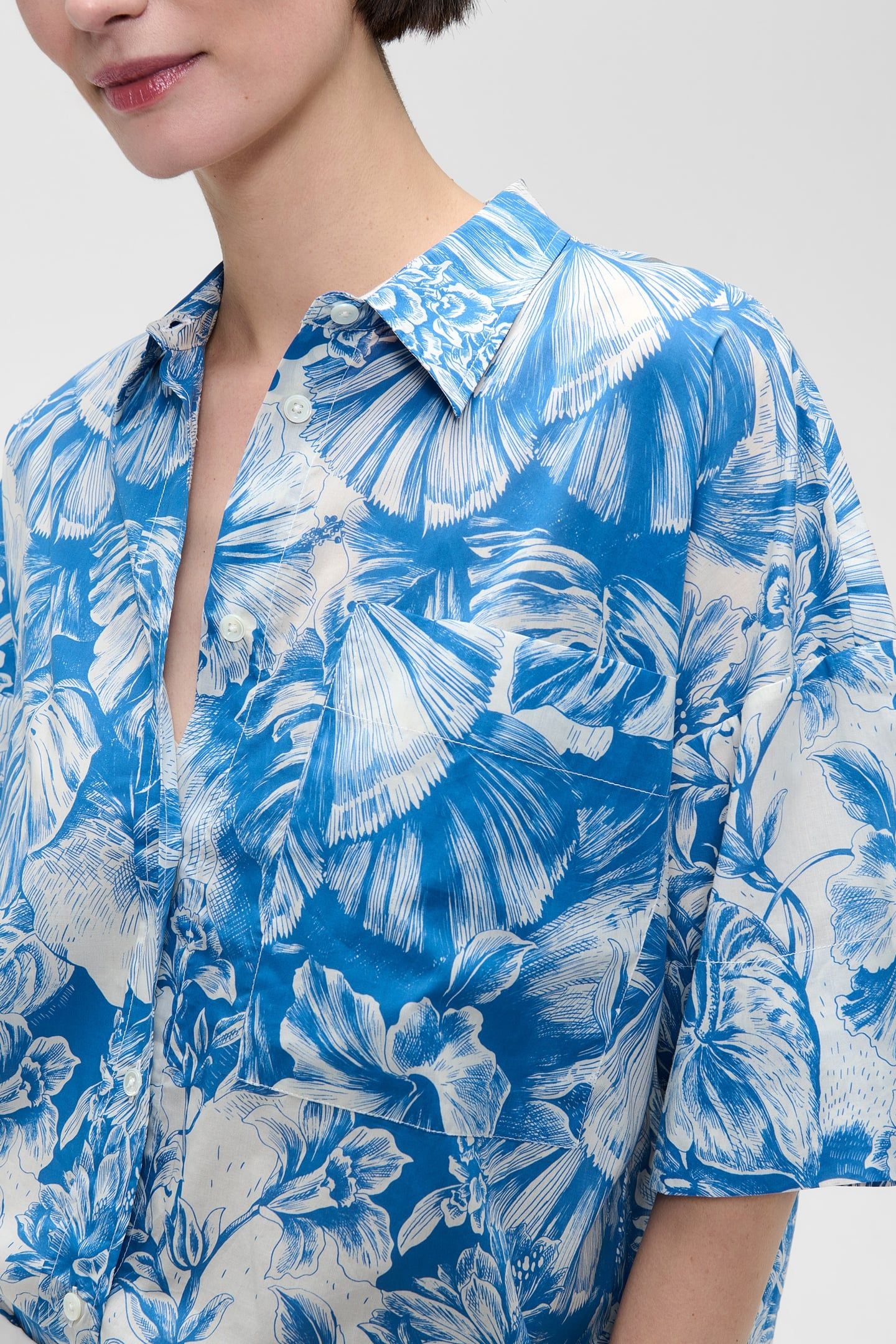 BOXY PRINTED SHIRT WATER BLUE 4