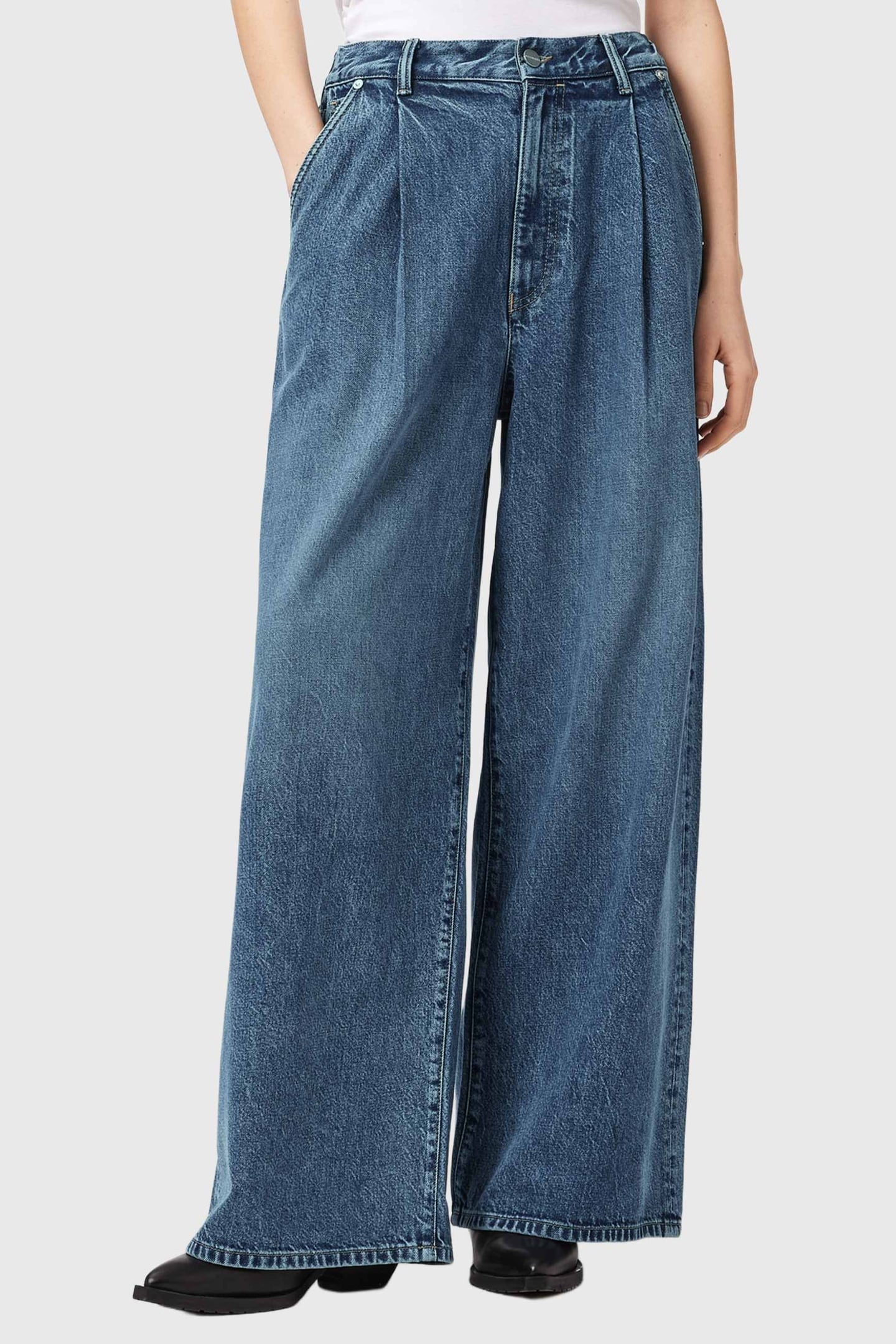 HAZE PLEAT JEAN MID INDIGO 2