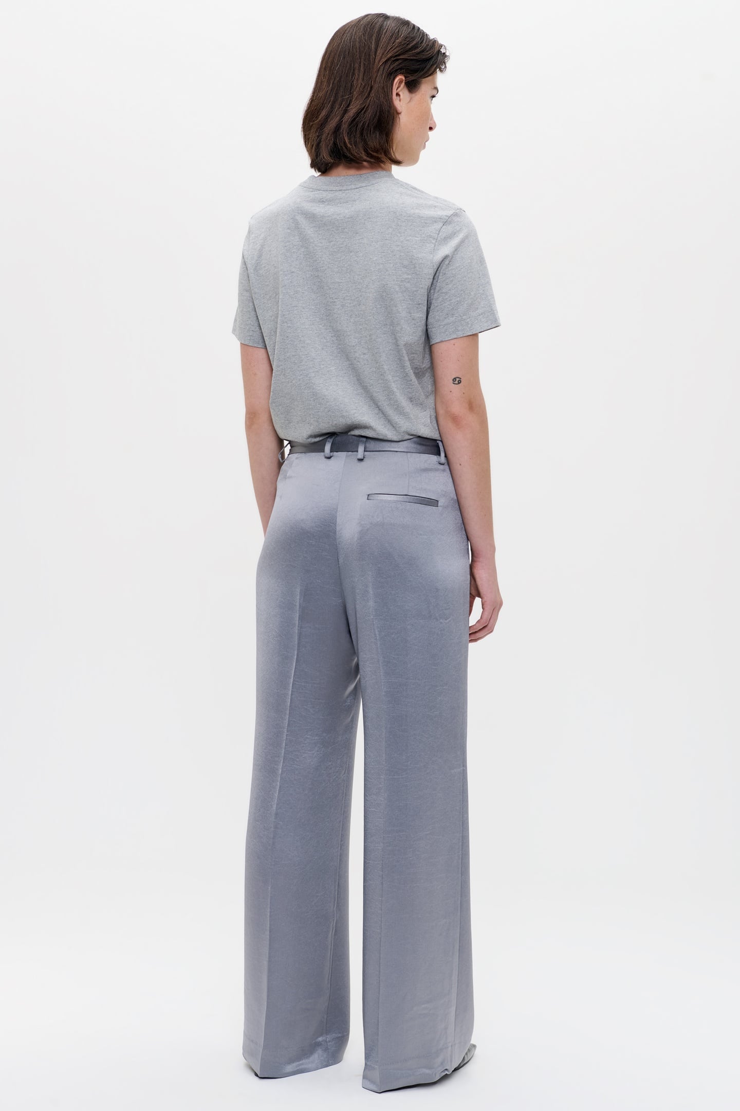 SATIN MADISON PANTS SILVER MINK 3