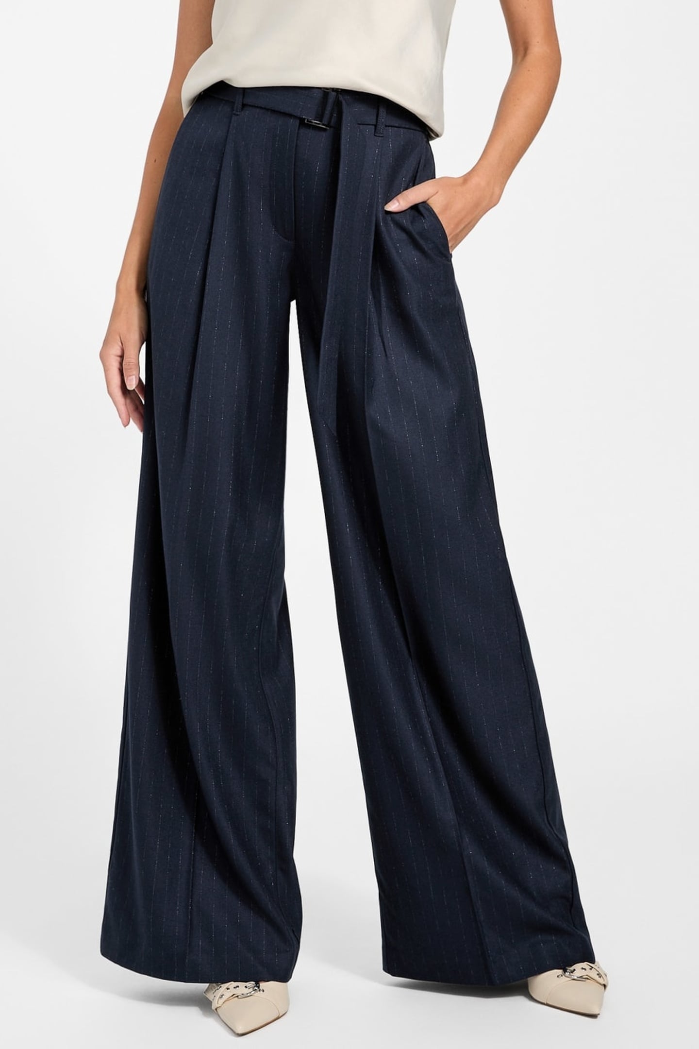 ZANITA PIN STRIPE RE SUITING BLUE PINSTRI 1