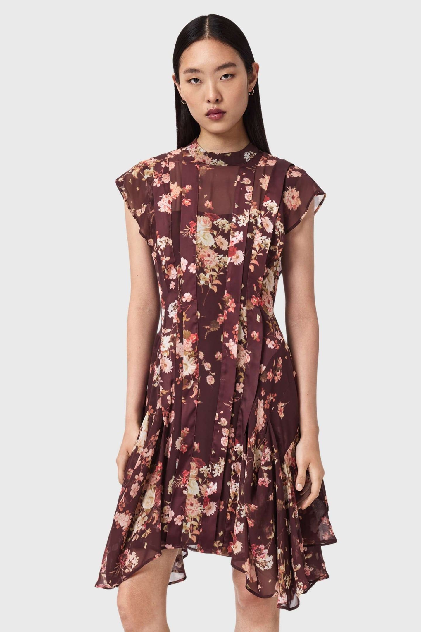 FLEUR DRESS ARMADA WINE RED 3