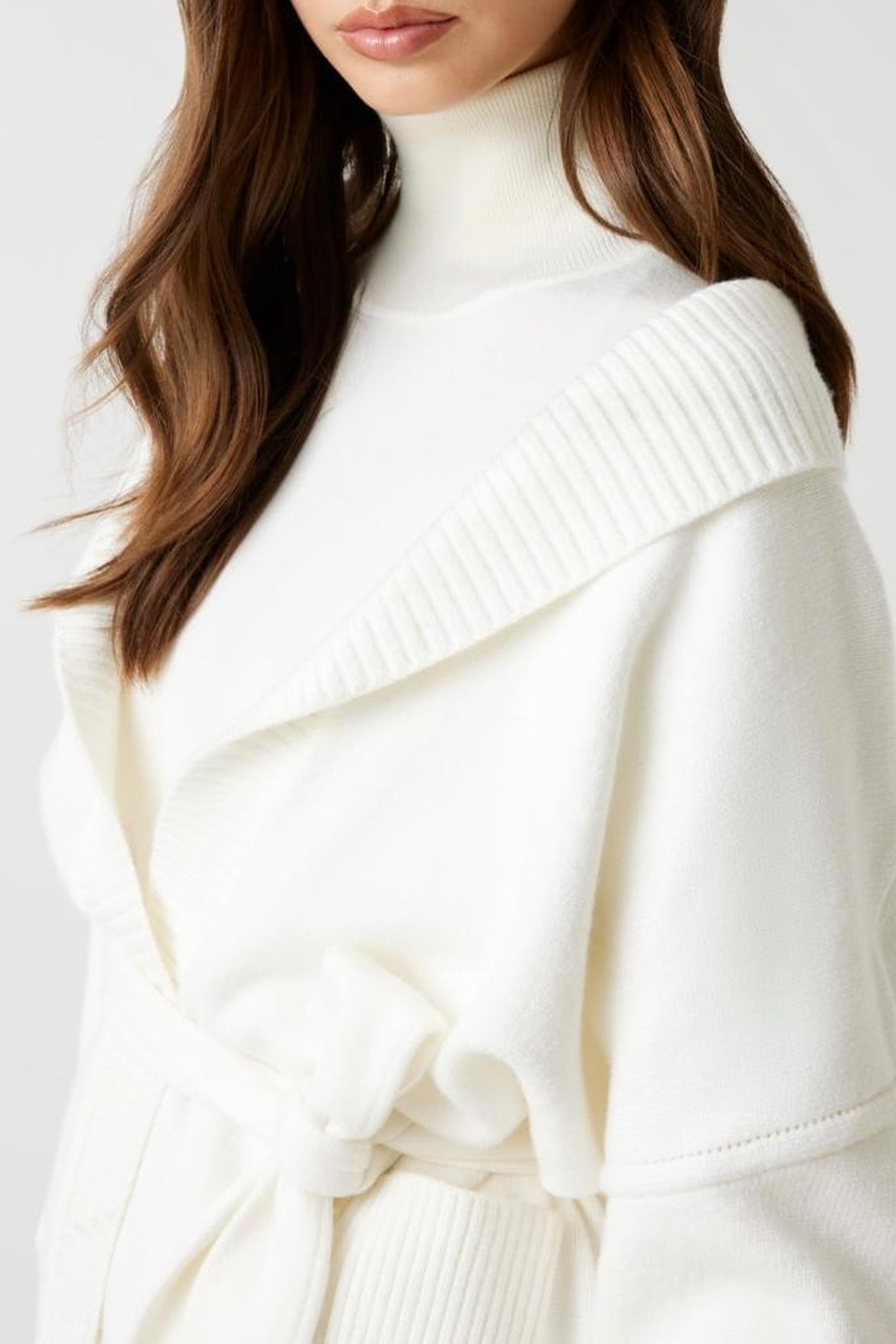 LS BELTED CARDI SWTR CREAM WHITE 5
