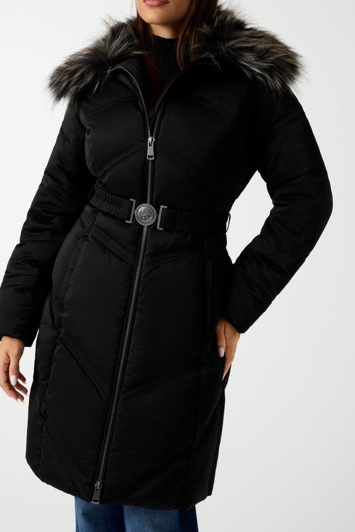 ALIENOR LONG BELTED JET BLACK A996 1