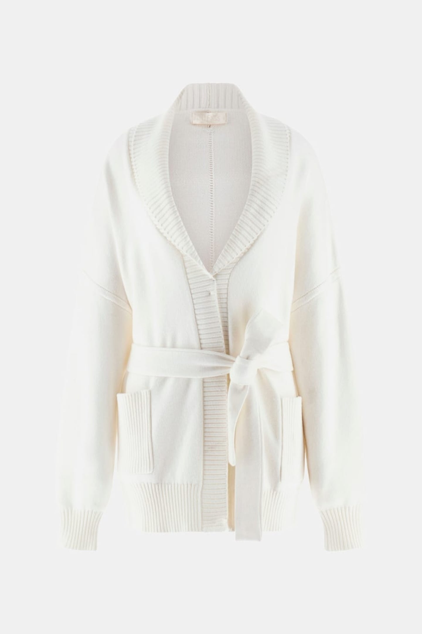LS BELTED CARDI SWTR CREAM WHITE 3
