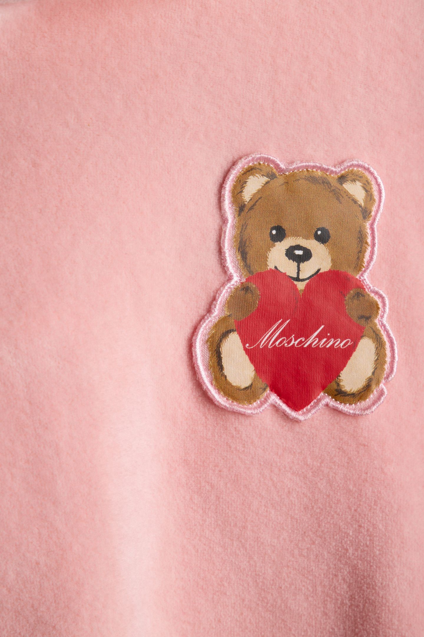 GIRL'S HEART TEDDY BEAR FLEECE JUMPSUIT SET PINK 4