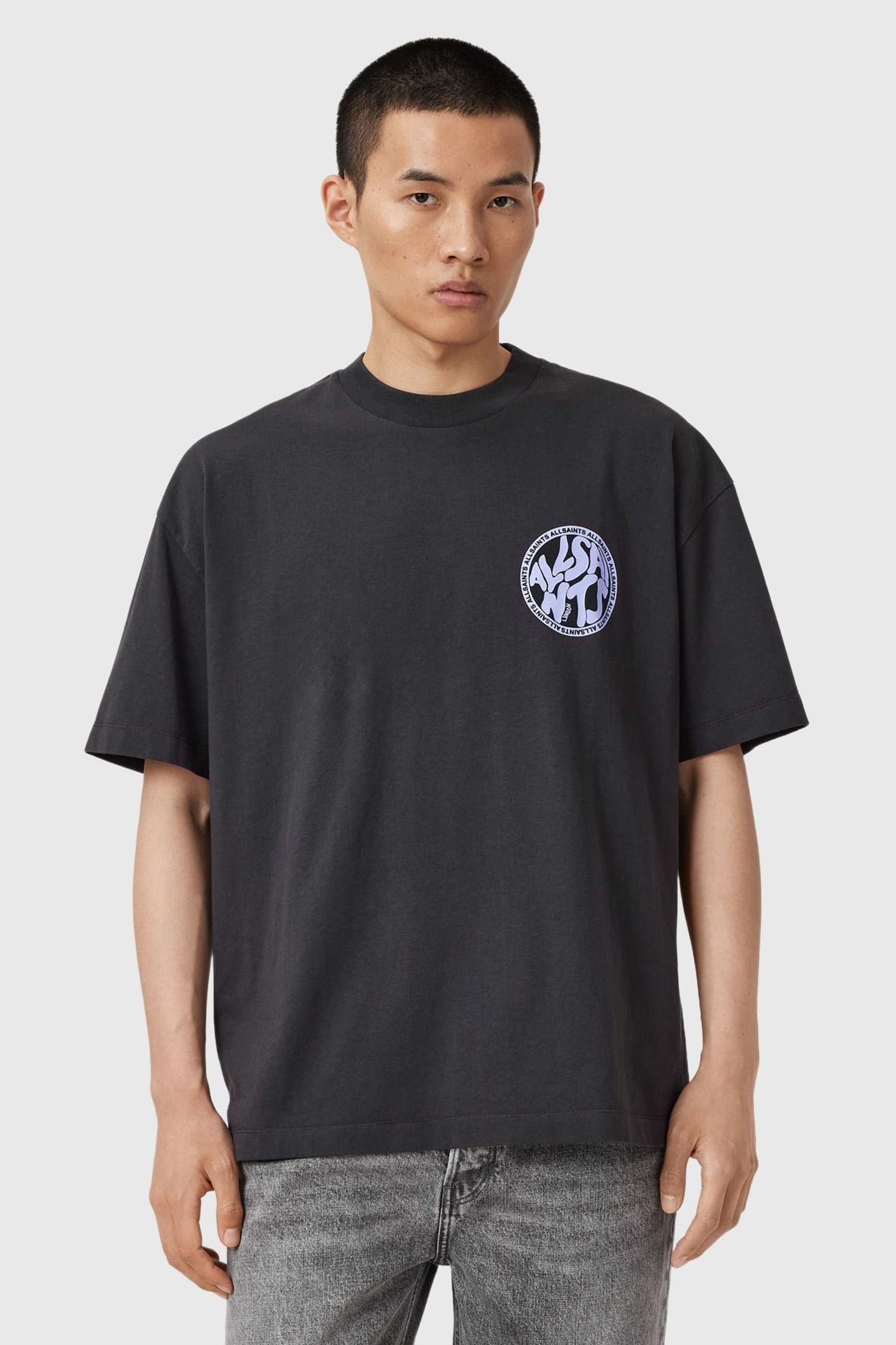 DISTORTION SS CREW WASHED BLACK/BLUE 2