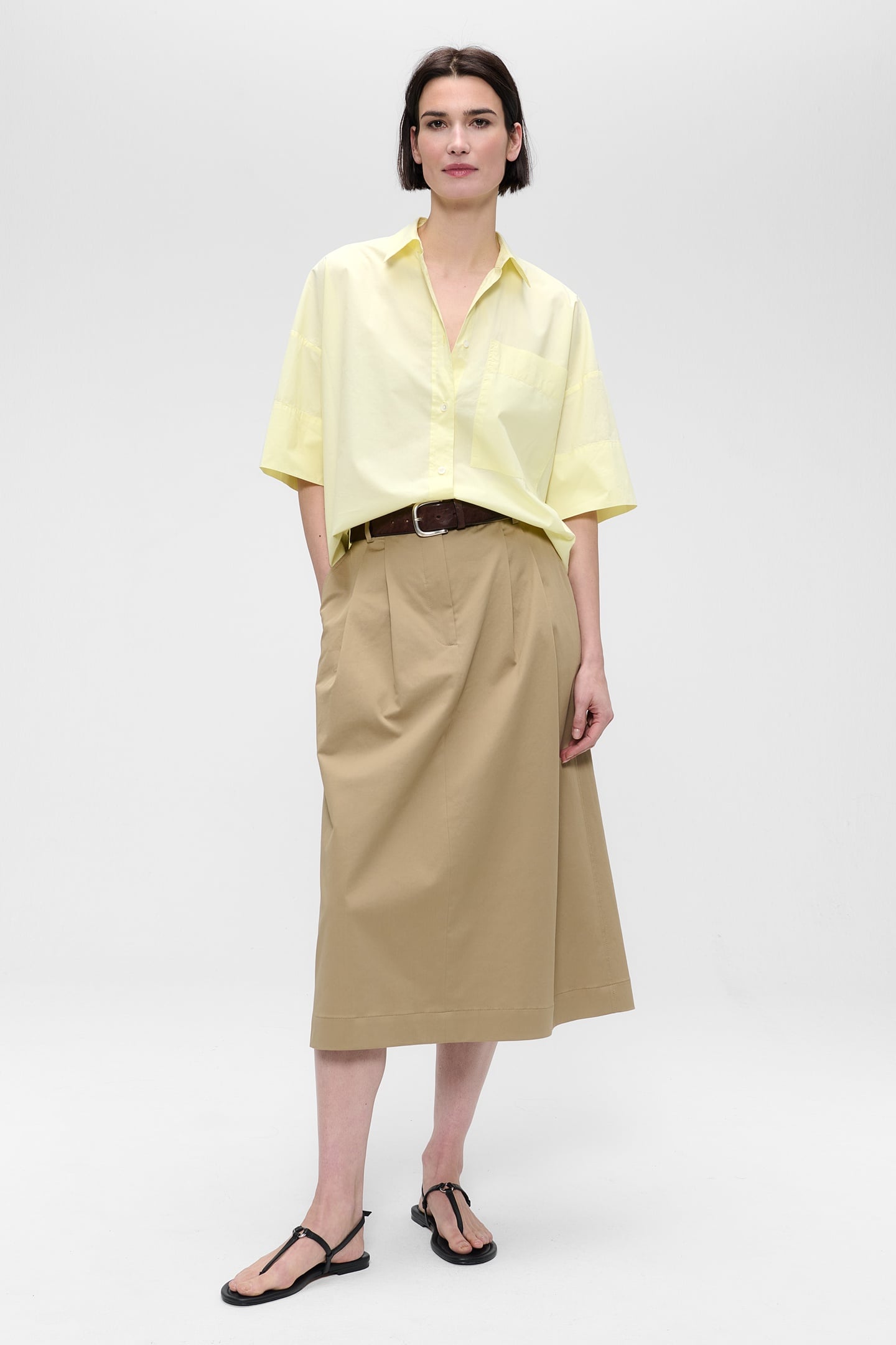 PAPER COTTON BOXY SHIRT PALE YELLOW 1