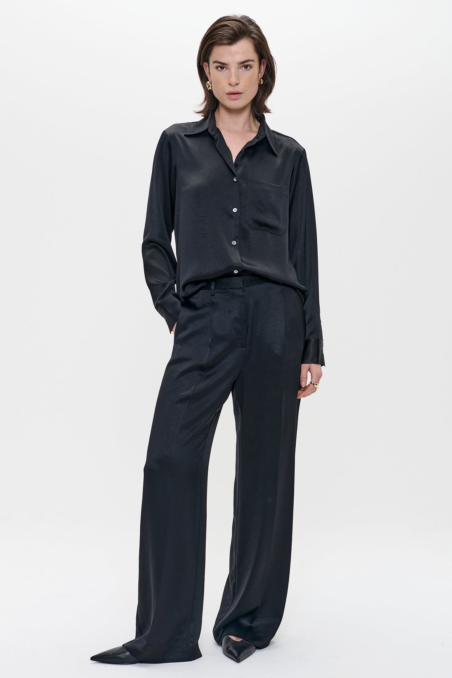 SATIN SHIRT BLACK 2