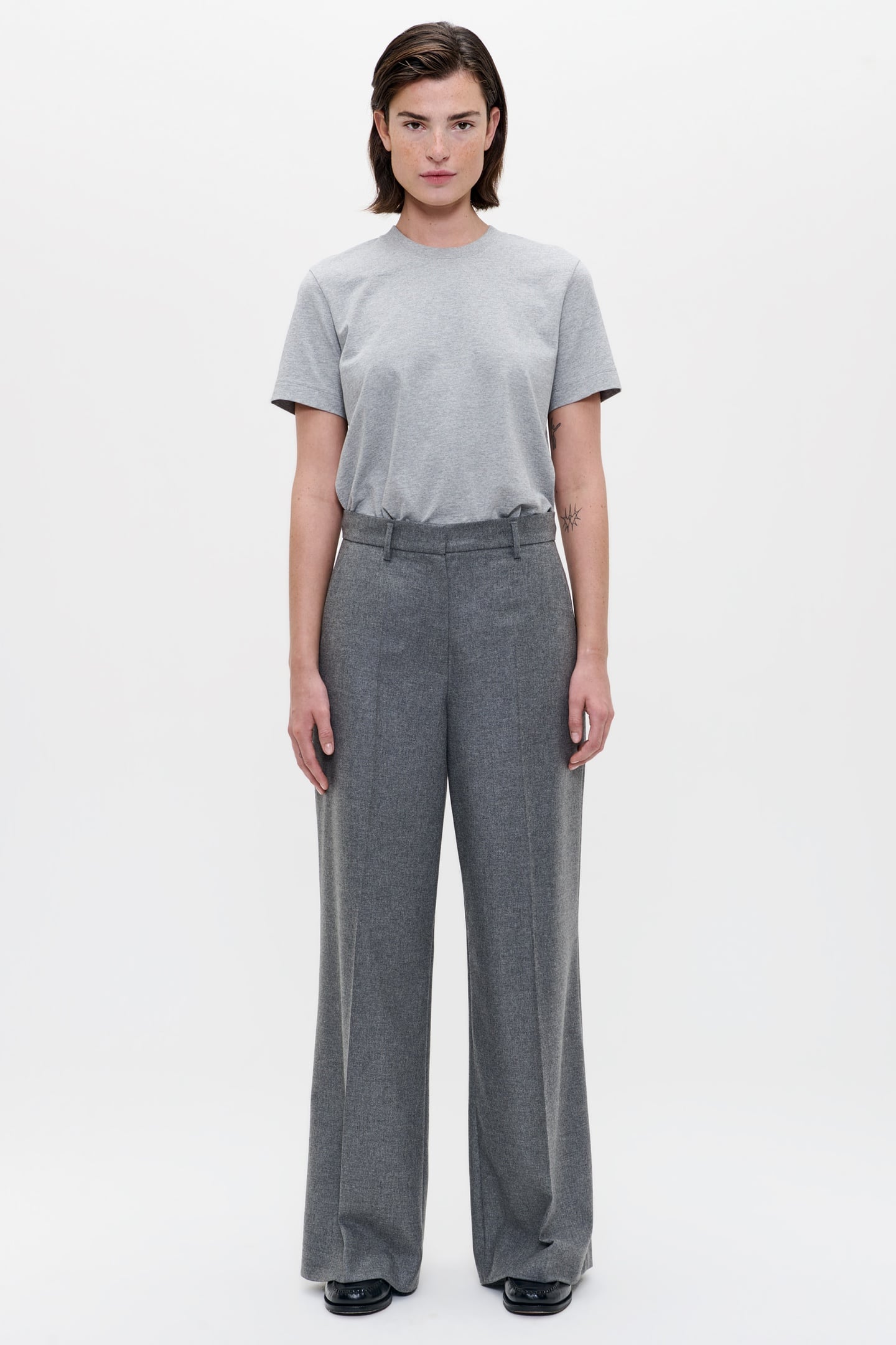 WOOL MIX MASON-2 PANTS GREY MELANGE 2
