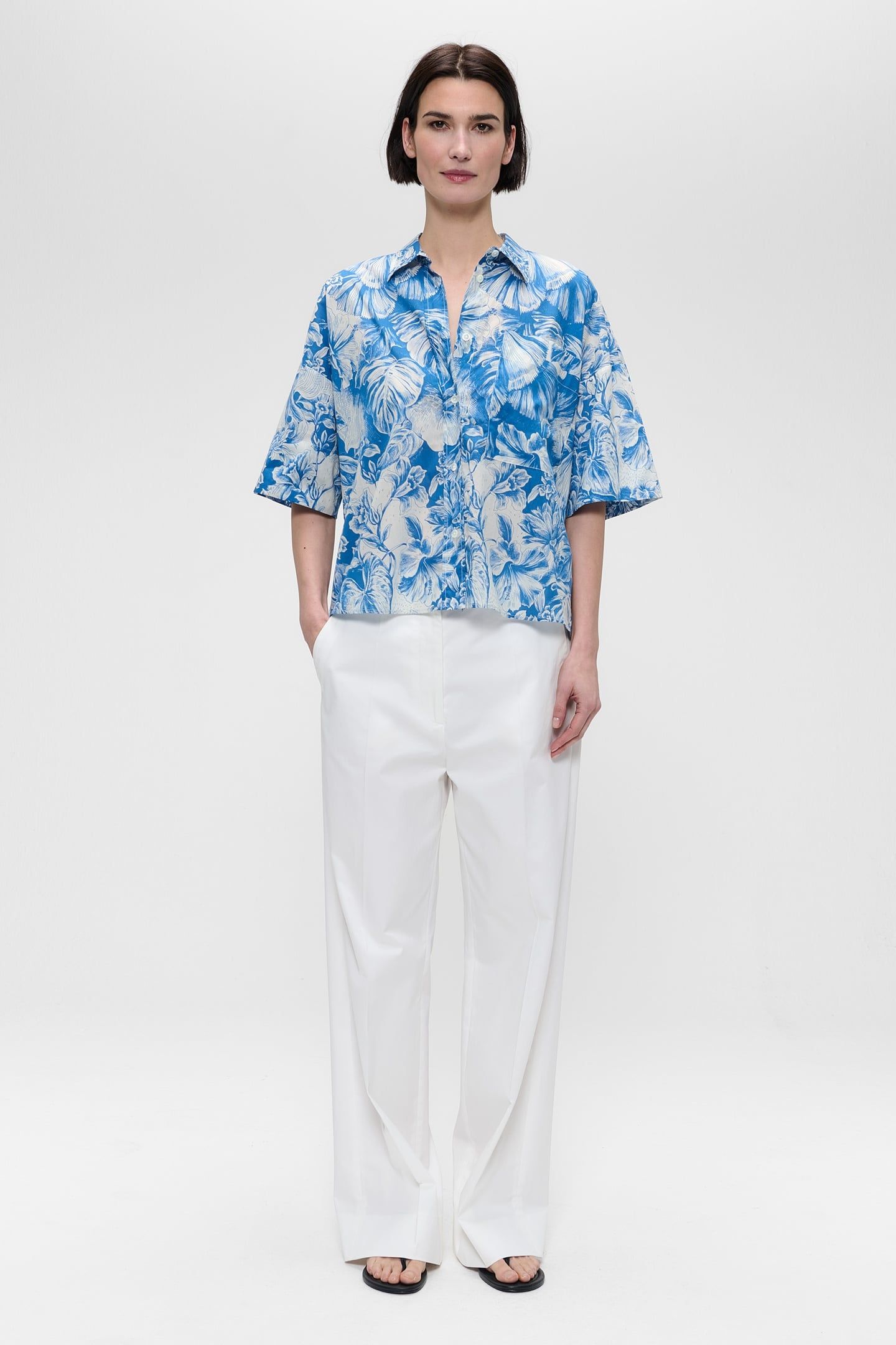 BOXY PRINTED SHIRT WATER BLUE 2