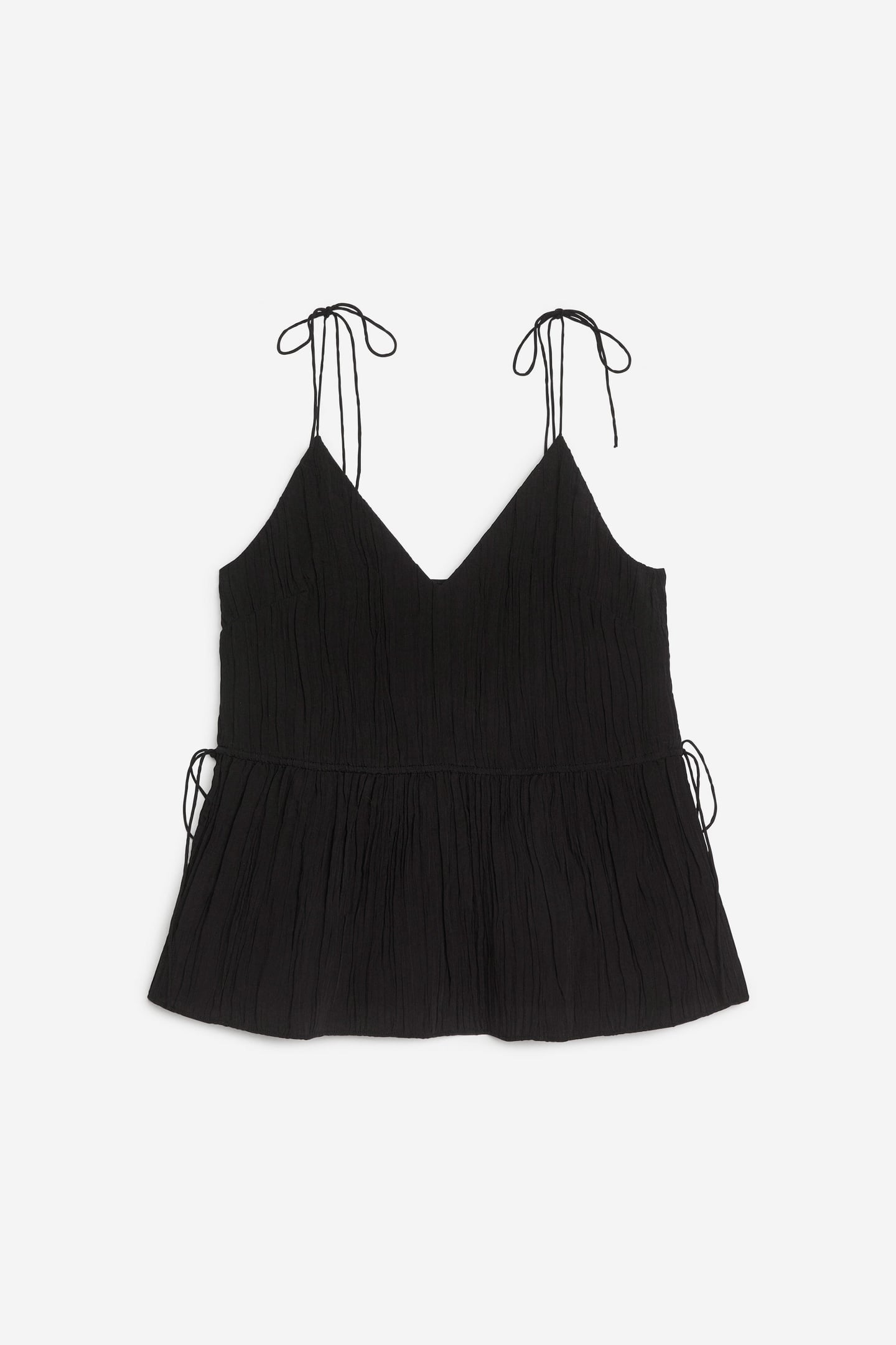 FIGLIA CRINKLE STRAP TOP BLACK 3