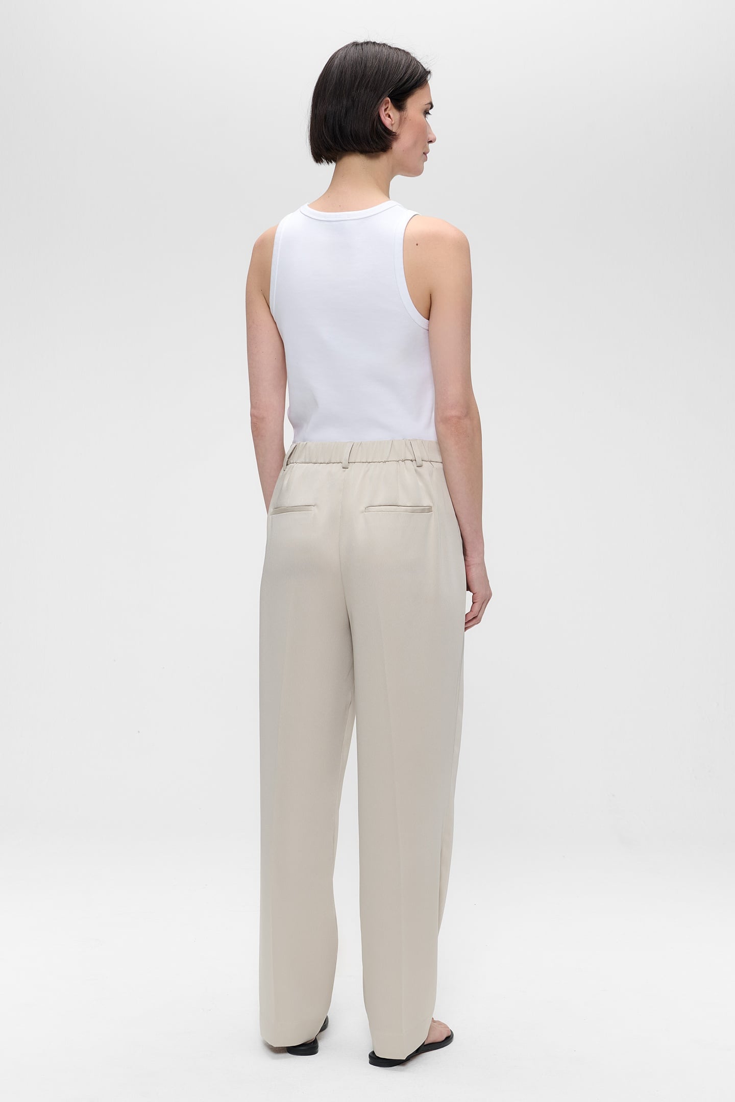 WASHED SATIN DARREN PANTS CHALK 2