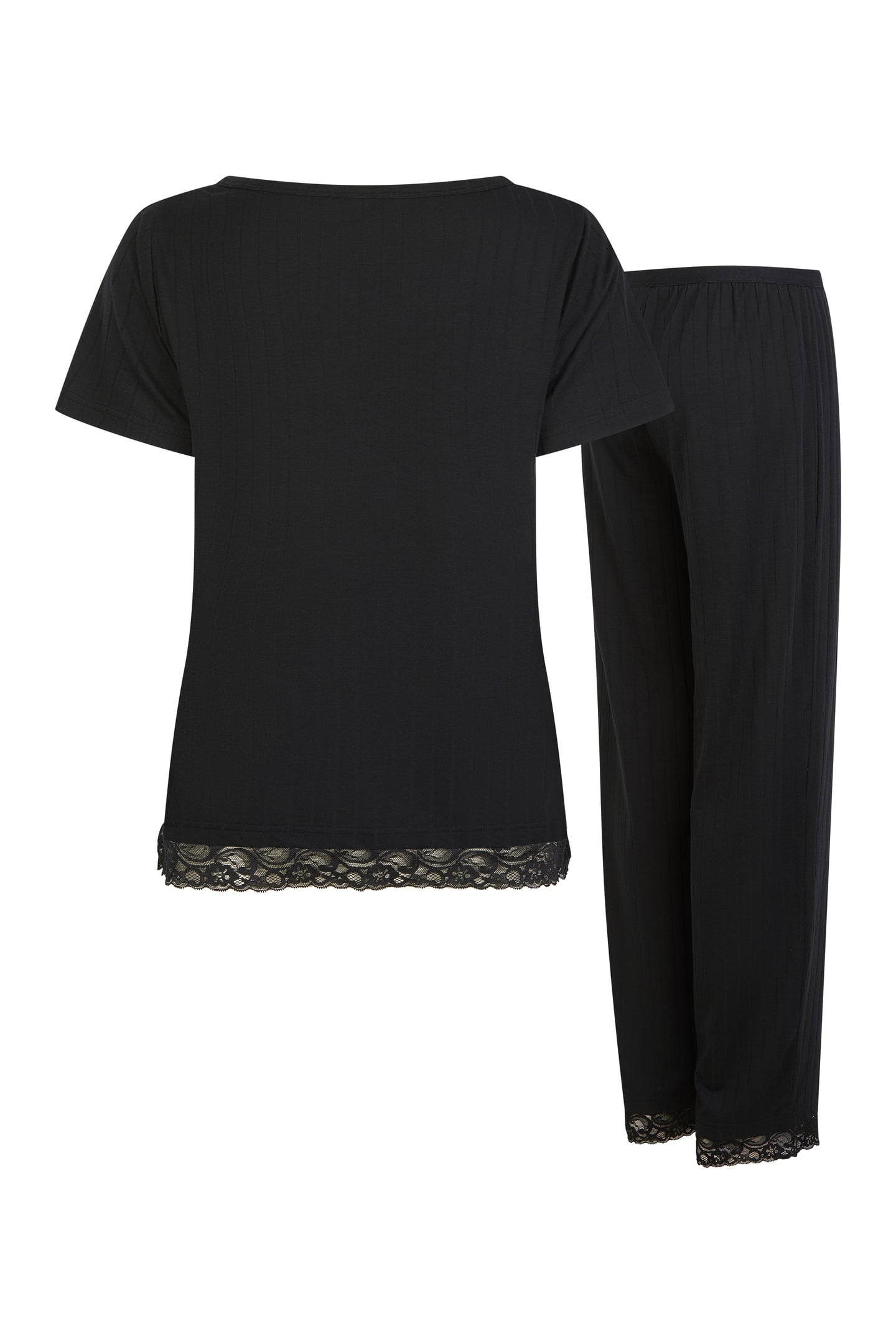 KELLY DROP NEEDLE JERSEY PYJAMA JET BLACK 4