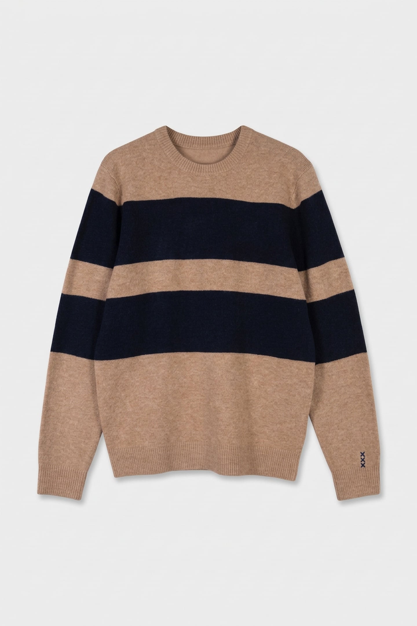 SOFT KNIT CREW NECK STRIPE REGULAR FIT PULLOVER TRAVERTINE 3