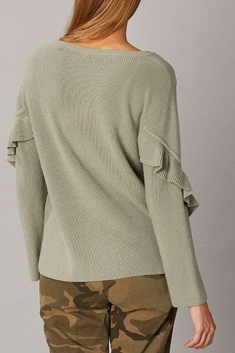 BOATNECK SWT LS RUCHE DETAILS GREEN 6