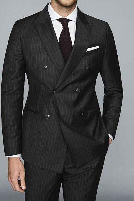 SALAN B-DB CHALK STRIPE P CHARCOAL C2 SMOKE GREY 1