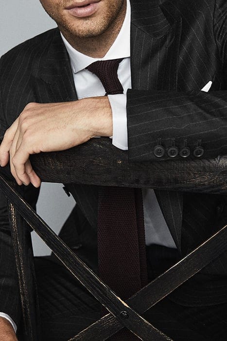 SALAN B-DB CHALK STRIPE P CHARCOAL C2 SMOKE GREY 4