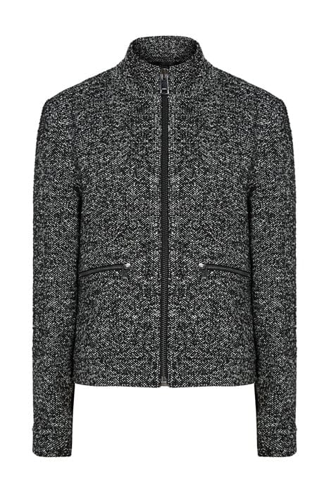 SURI-TEXTURED ZIP BOMBER BLACK/WHITE BLACK/WHITE 7