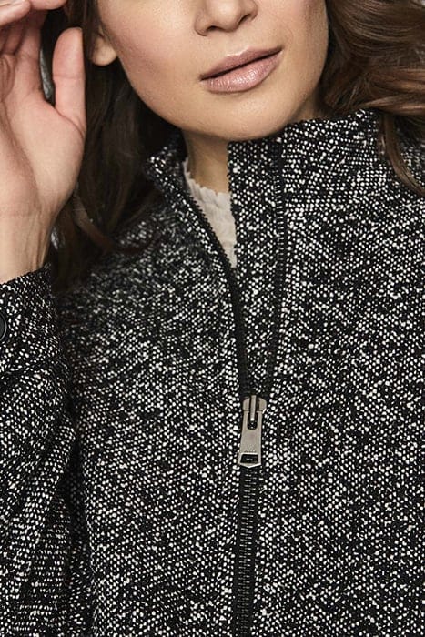 SURI-TEXTURED ZIP BOMBER BLACK/WHITE BLACK/WHITE 5