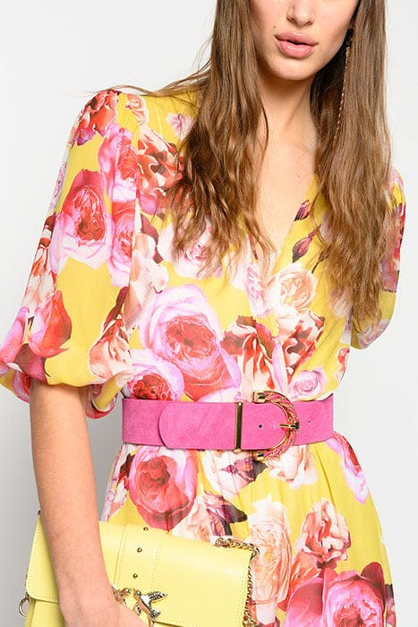 BACI DI DAMA ABITO GEORGETTE S YELLOW/FUCHSIA MULTI-COLOUR 4