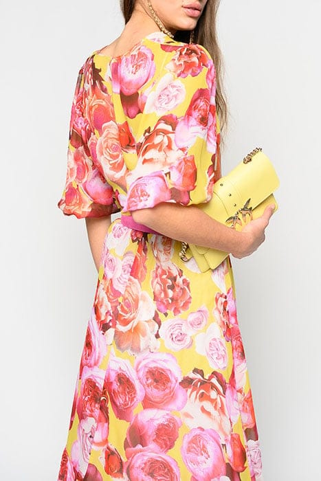 BACI DI DAMA ABITO GEORGETTE S YELLOW/FUCHSIA MULTI-COLOUR 5