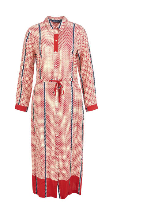 LONG SHIRT DRESS RED 1