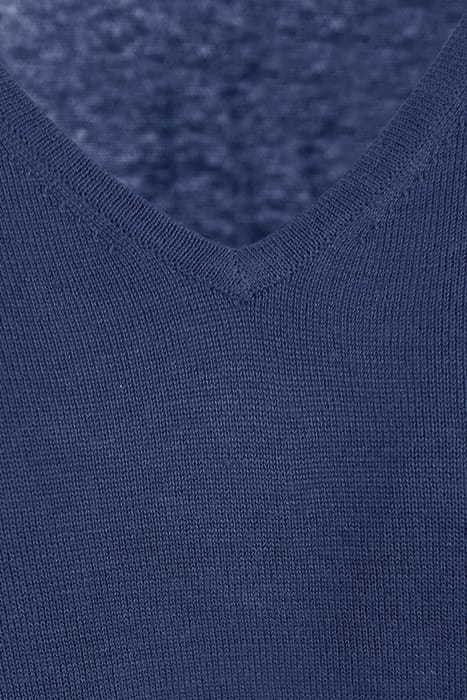VNECK SWT KNOTTED CUFF BLUE 3