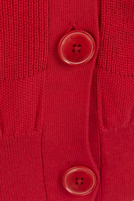 SHORT FANCY V-NECK CARDIGAN RED 3