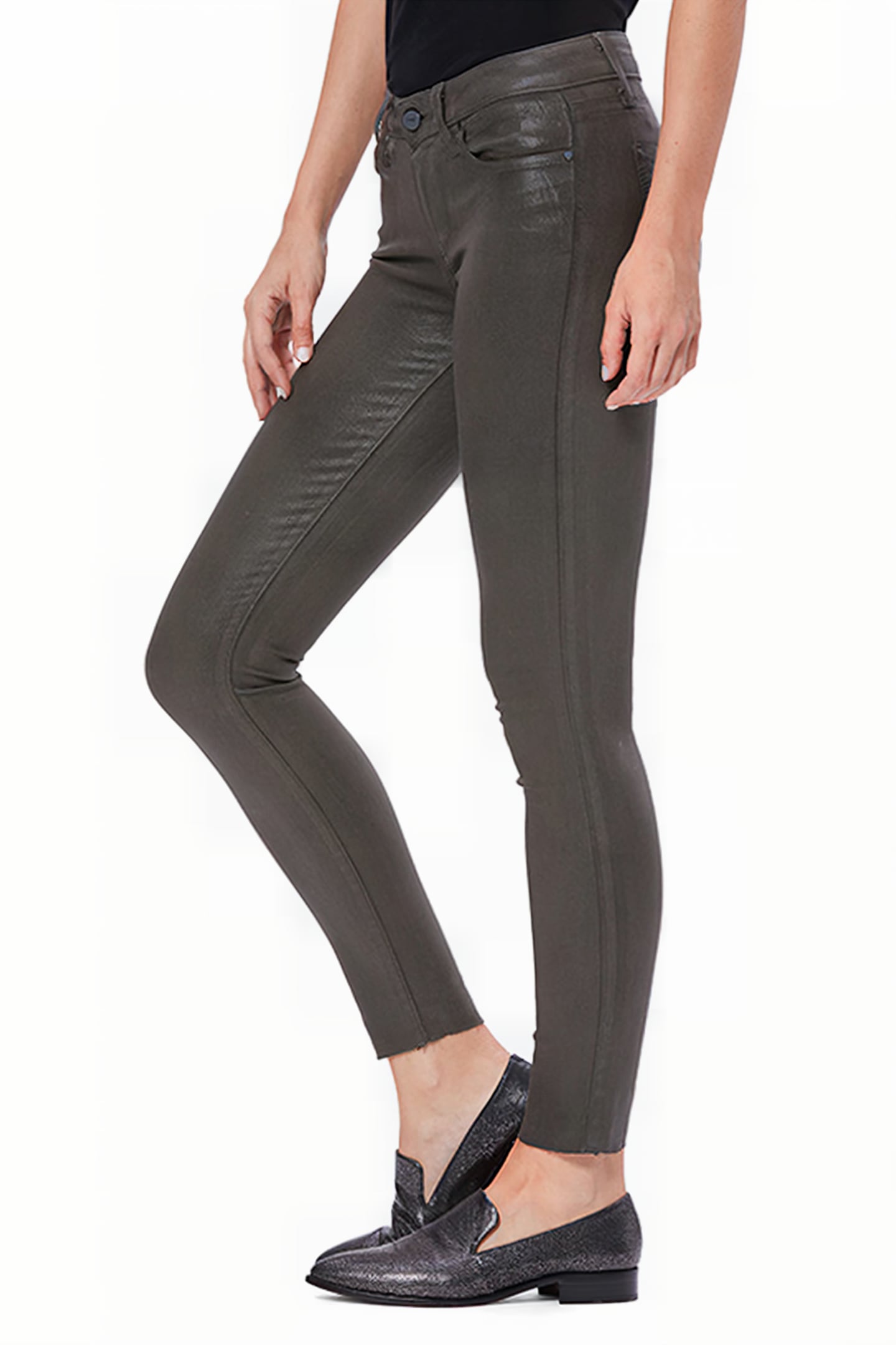 VERDUGO ANKLE RAW HEM CHIVE LUXE COATING 3