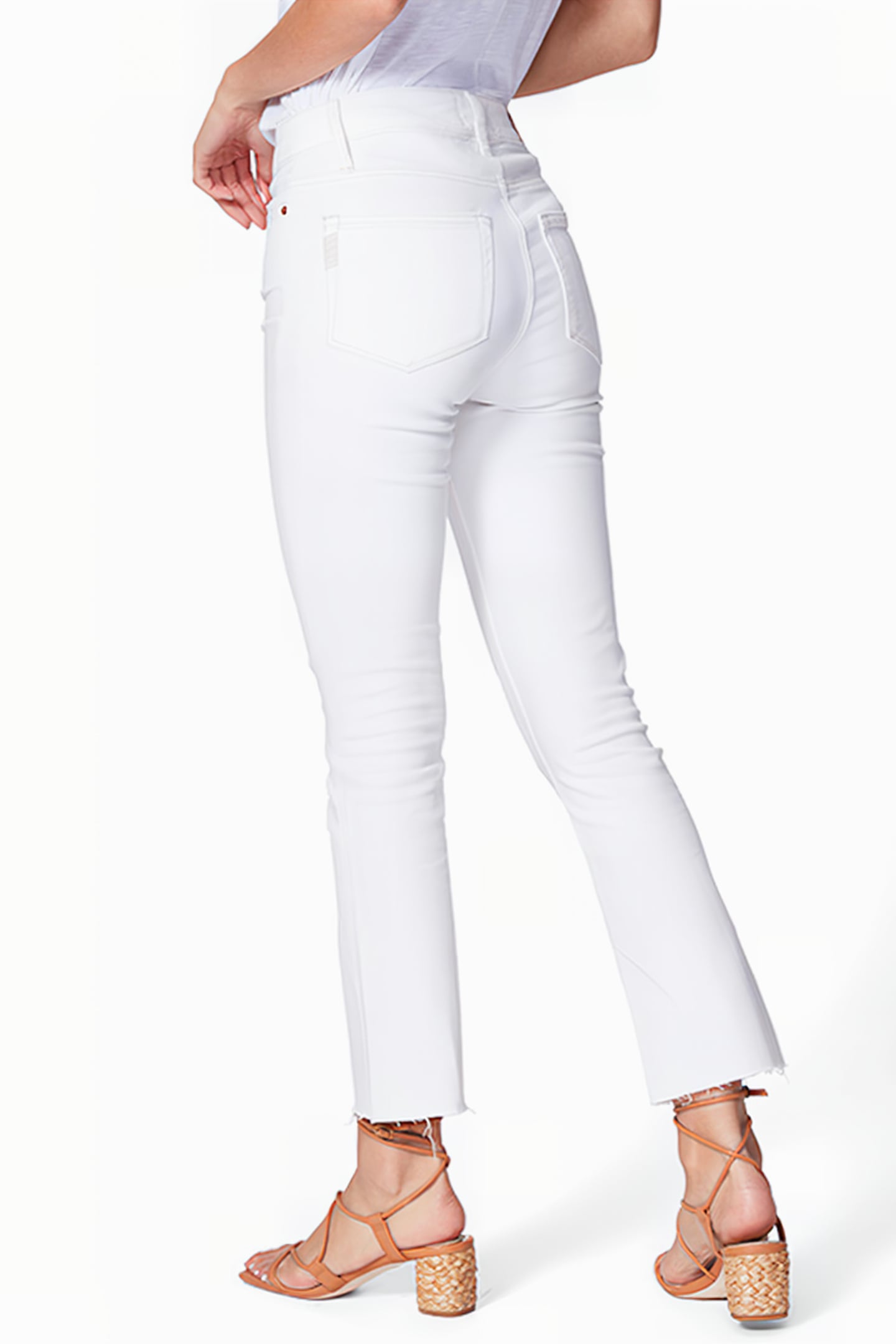 COLETTE CROP FLARE RAW HEM GOLDEN SAND DISTRESSED 4
