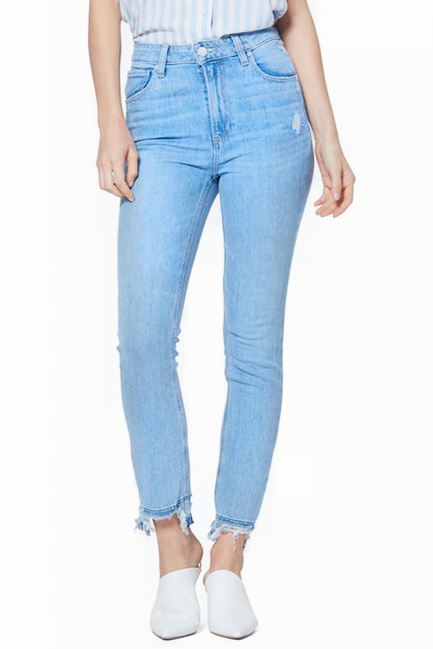 SARAH SLIM RIPPED HEM MAKO DISTRESSED 1
