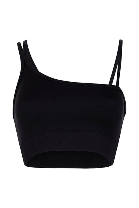 ASYMMETRIC CROP TOP BLACK 1