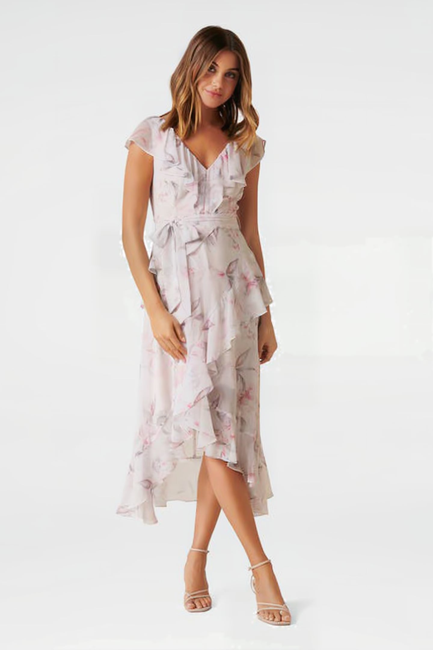 STEPHANIE RUFFLE MIDI DRESS GRANDE FLORA 3