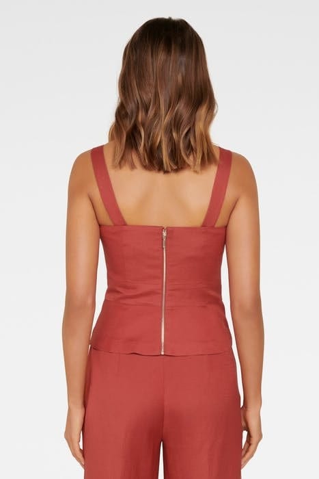 BYRON BELTED PEPLUM BUSTIER ORANGE RUST 2