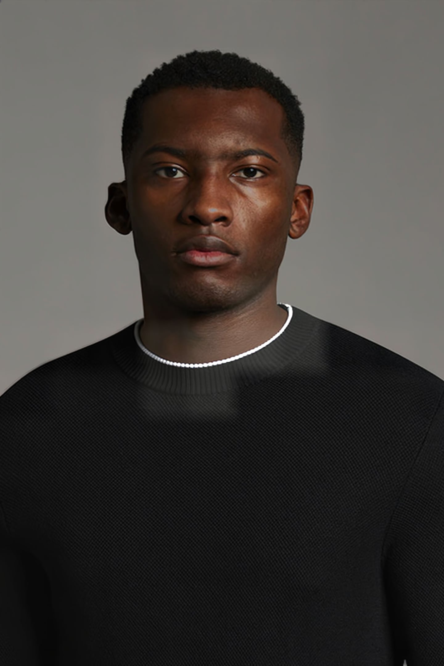 BLACK EAGLE TEXTURE KNIT CREW NECK JET BLACK 5