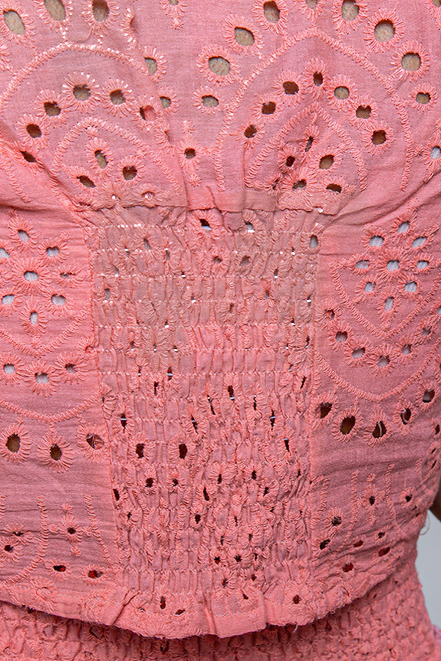 JO BRODERIE ANGLAISE CROPPED BLOUSE PINK 6