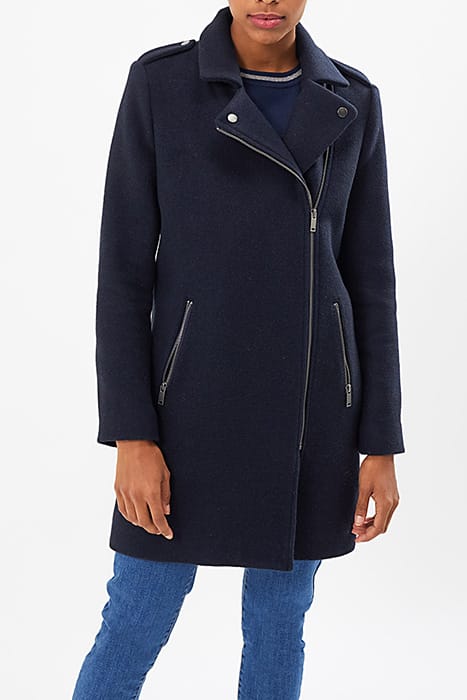 NAVY BLUE BIKER-STYLE COAT 1