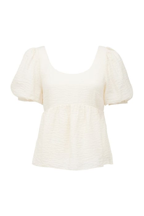 YASMINA PUFF SLEEVE BABYDOLL BLOUSE CREAM 1