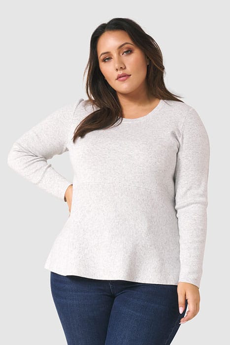 CATIA CURVE PEPLUM HEM FITTED JUMPER GREY MARLE 2