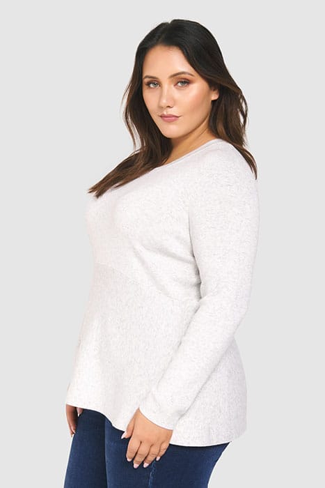 CATIA CURVE PEPLUM HEM FITTED JUMPER GREY MARLE 4
