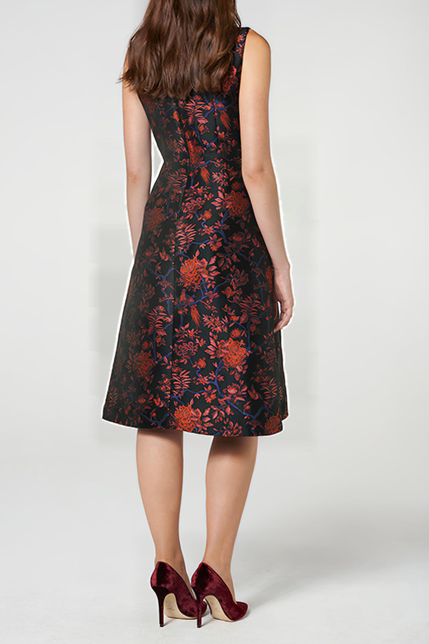 DELYSIA MIDI DRESS PRI-BLACK MULTICOLOR 2