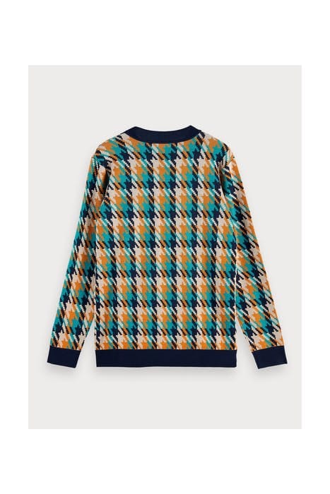 HIGH CREWNECK PULL WITH JACQUARD CHECK PATTERN COMBO B 2