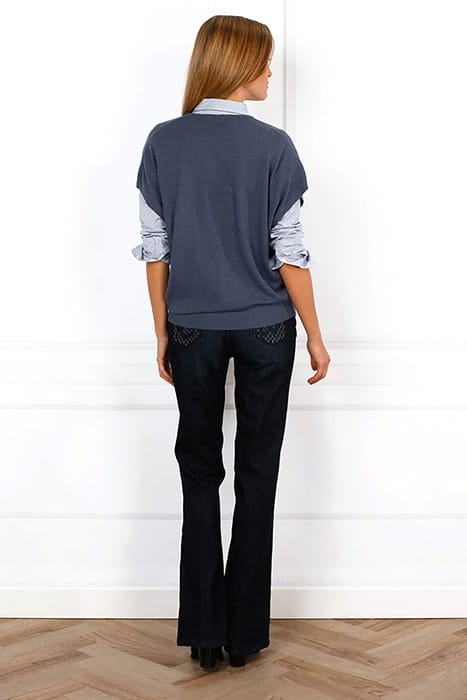 V-NECK PONCHO BLUE 8
