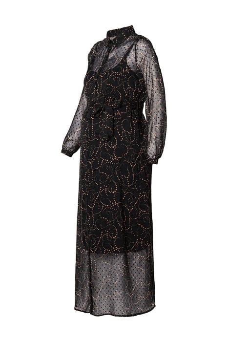 DRESS WVN NURSING LS AOP GUNMETAL 2