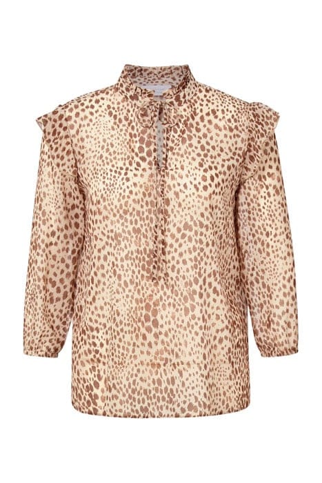 BLOUSE PRINTED WITH RUFFLES BEIGE 1